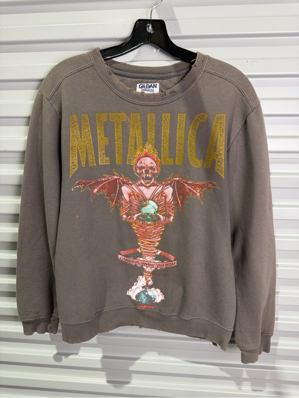 Metallica Gildan Vintage Graphic Crewneck - Gray Small